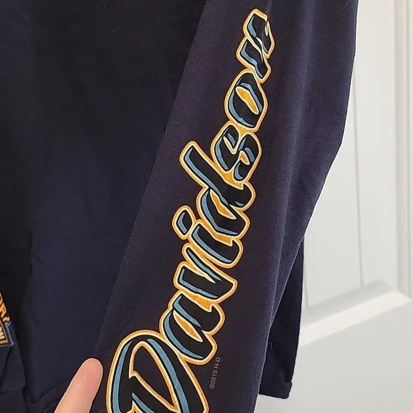 Harley-Davidson Vintage Men's Black Long Sleeve Shirt Colorado Size Medium - Picture 8 of 9